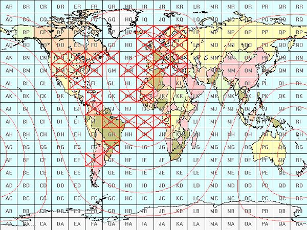 Fields worked by EA8/G8BCG on 6 m