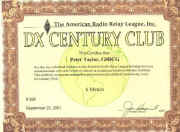 G8BCG 50MHz DXCC # 398 25th Sep 2001