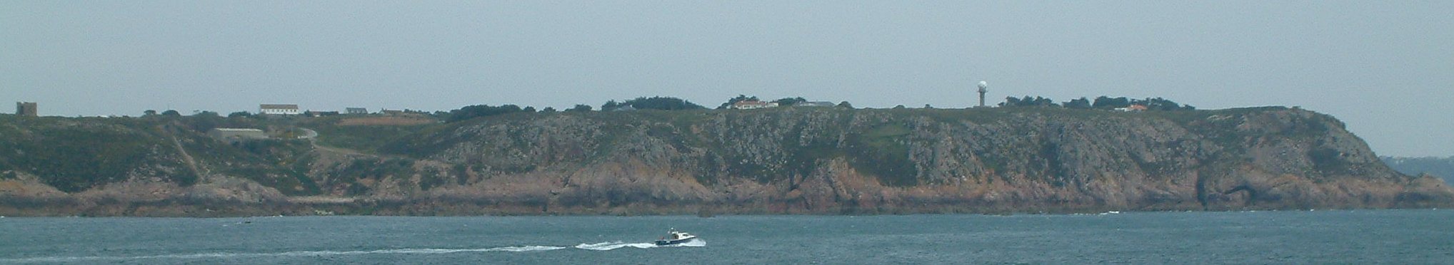 Corbiere Jersey looking East - the G8BCG/P site is just to the right of the radome in the trees
